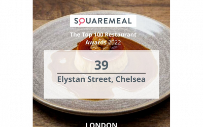 Elystan Street named as one of London’s Top 100 restaurants